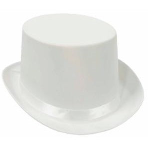 White Satin Sleek Top Hat