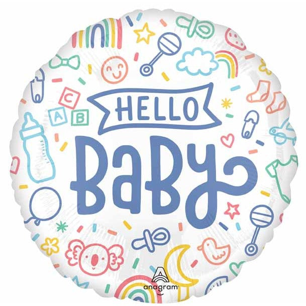 Hello Baby Sweet 18-Inch Round Foil Balloon