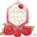 Happy Valentine's Day Gem & Roses 30-Inch Foil Balloon