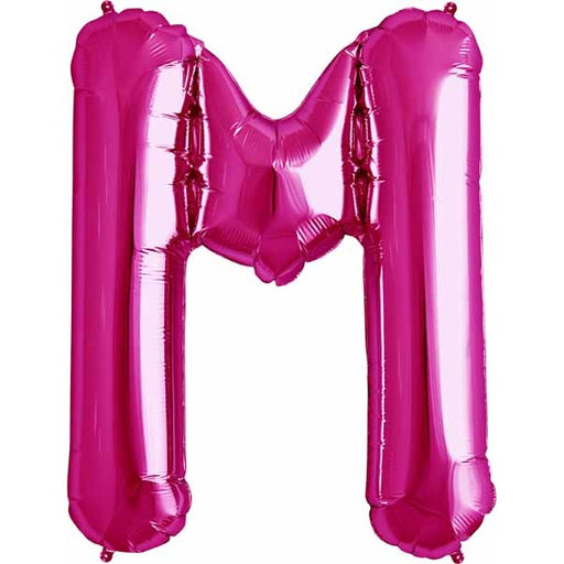 34-Inch Magenta Letter M Balloon