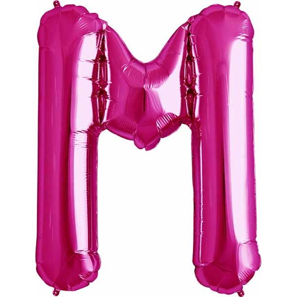 34-Inch Magenta Letter M Balloon