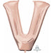 Rose Gold Letter V Balloon, 32 Inch