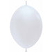 Sempertex Satin White 12" Link-O-Loons Latex Balloons, 25 Pack