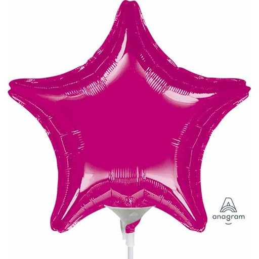 Fuchsia Star Foil Balloon, 4 Inch