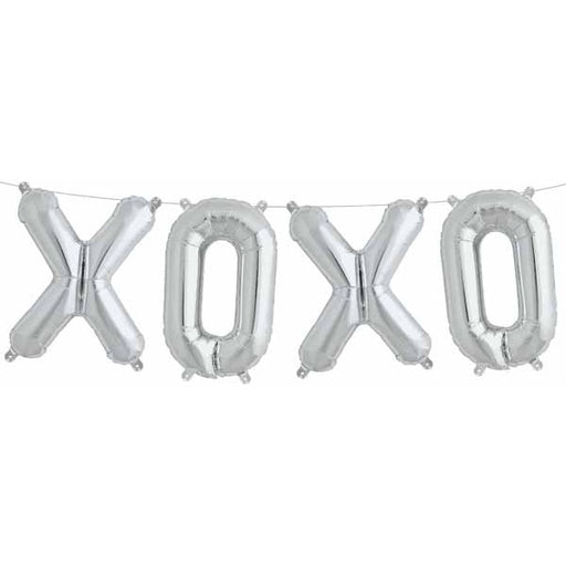 16-Inch Silver XOXO Letter Balloon Kit
