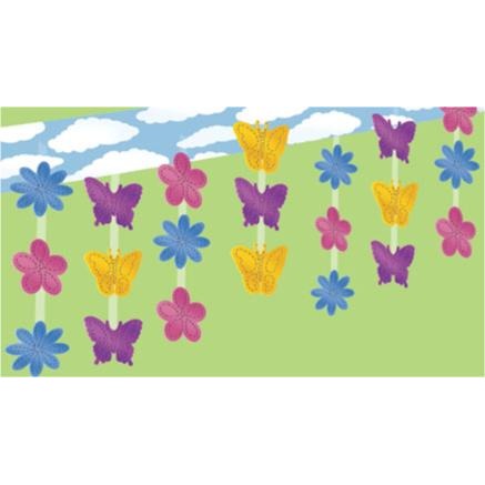 12"X12' BUTTERFLY & FLOWERS 3D SKYSCAPE
