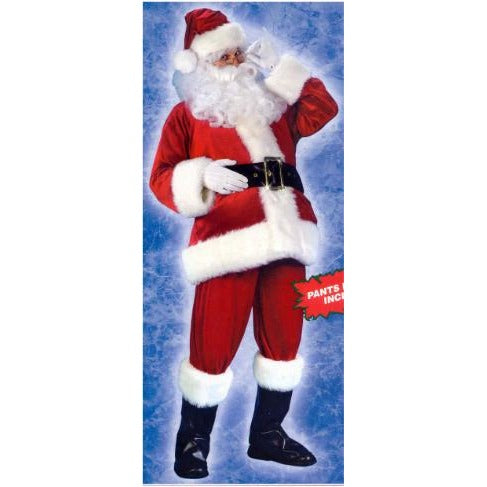 Rich Velvet Santa Suit in Red, Adult Size 40-48