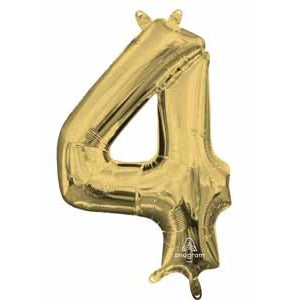 16-Inch White Gold Number 4 Balloon