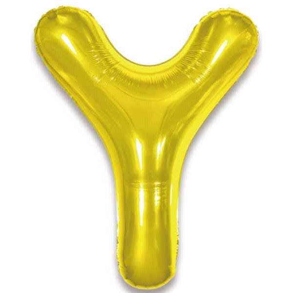 34-Inch Gold Letter Y Foil Balloon