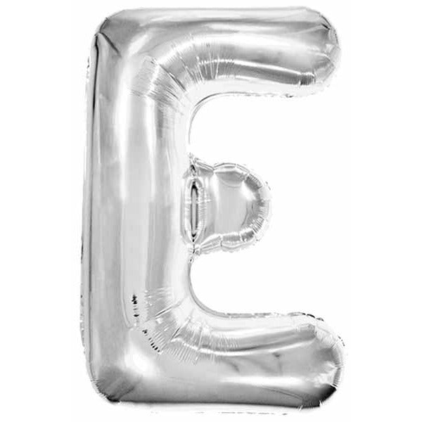 34" Silver Letter E Foil Balloon