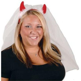 Devil Horns Headband with Veil