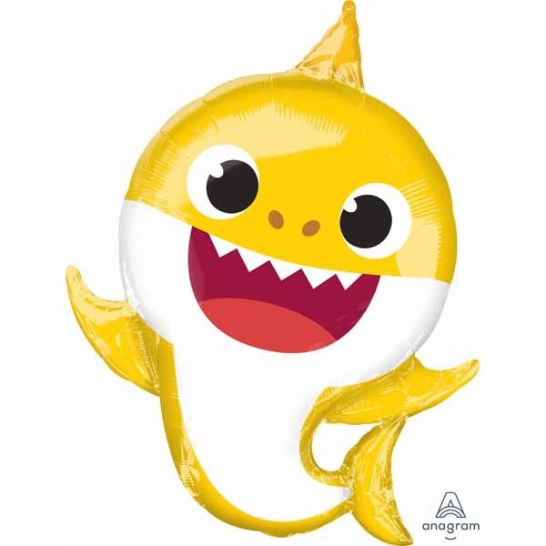 Baby Shark Yellow Shaped Foil Balloon, 26 Inch