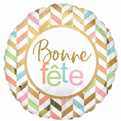 Bonne Fête Pastel Jumbo Round Foil Balloon