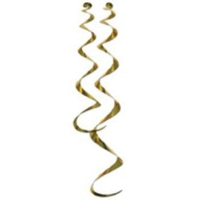 Gold Twirly Whirlys Hanging Decorations, 6 Pack
