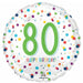 Confetti Happy 80th Birthday 18-Inch Round Foil Balloon