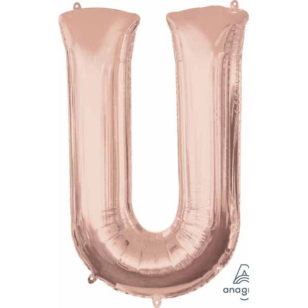 33" Rose Gold Letter U Balloon