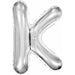 34 Inch Silver Letter K Foil Balloon