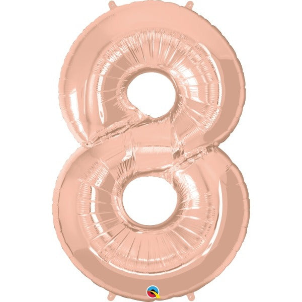 16 Inch Rose Gold Number 8 Balloon