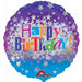 Happy Birthday Bright Stars 18-Inch Holographic Foil Balloon