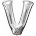 16-Inch Silver Letter V Foil Balloon