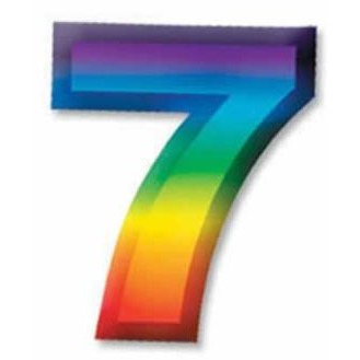 Multicoloured Plastic Number 7 Birthday Decoration