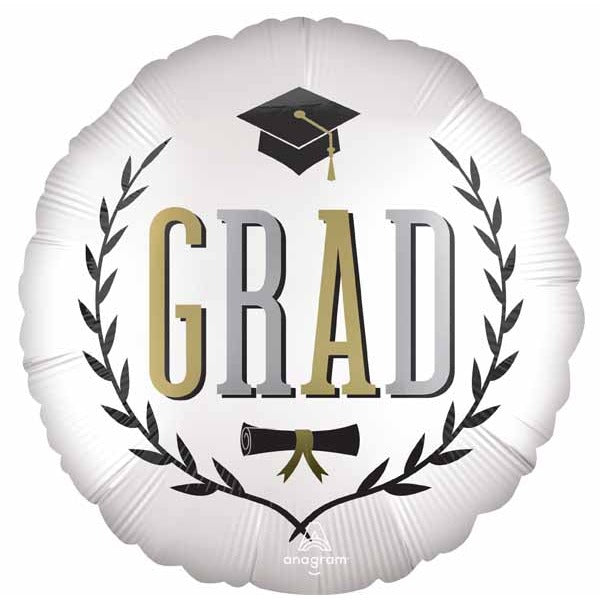 Caps Off Grad 18-Inch Round Foil Balloon