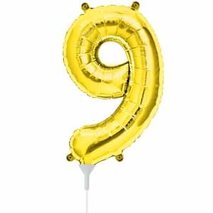 16-Inch Gold Number 9 Balloon