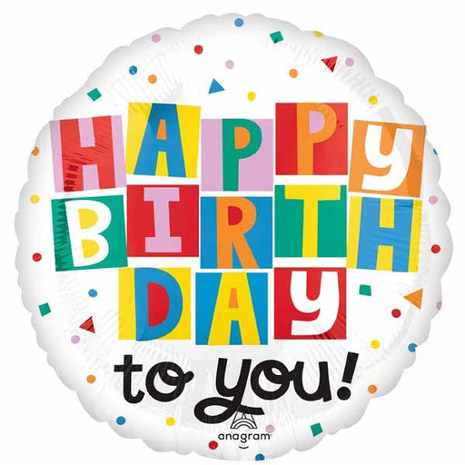 Celebrate the Day Happy Birthday 18-Inch Round Foil Balloon