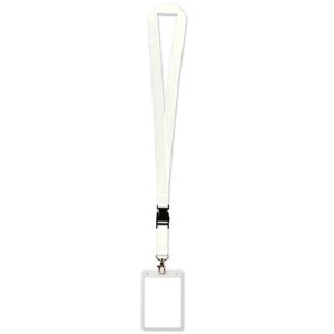 White Lanyard with Card Holder