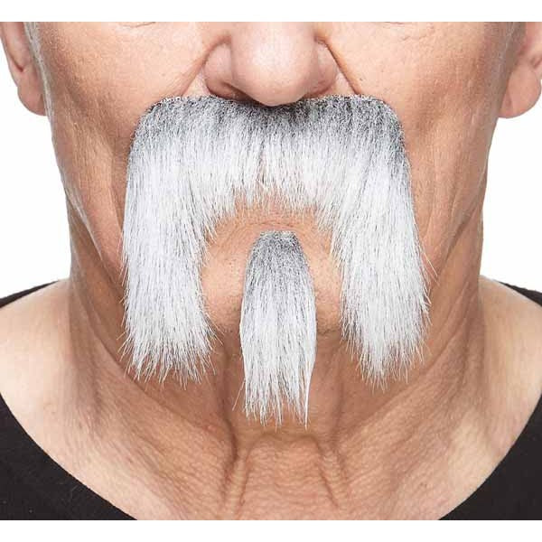 White and Grey Moustache and Square Goatee Costume Set