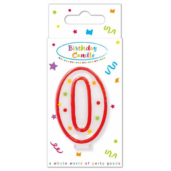 Dots Number 0 Birthday Candle