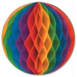 12-Inch Rainbow Tissue Ball Decoration