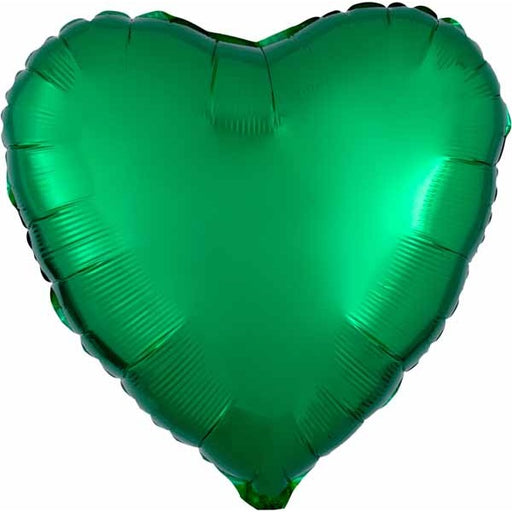 Metallic Green Heart Foil Balloon, 18 Inch