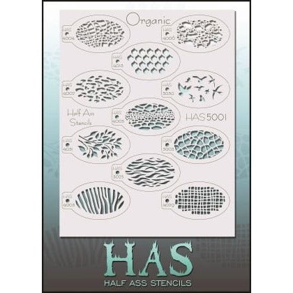 Graftobian Half Ass Organic Stencil Bundle, 11 Stencils