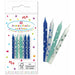 Blue Birthday Candles with Holders, 12 Pack