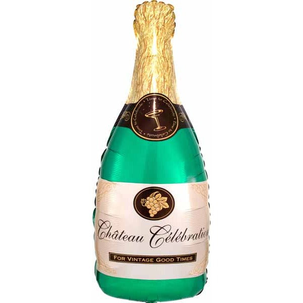 Bubbly Wine Champagne Bottle Foil Balloon, 36 Inch