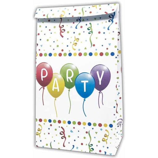 Happy Birthday Streamers Paper Party Bags, 4 Pack