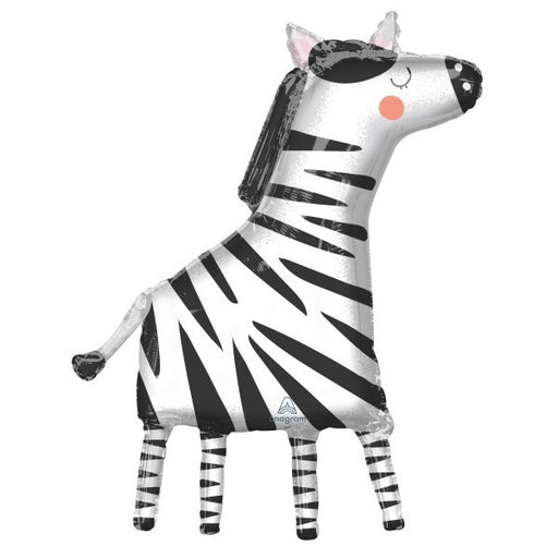 Get Wild Zebra 24-Inch Shaped Foil Balloon