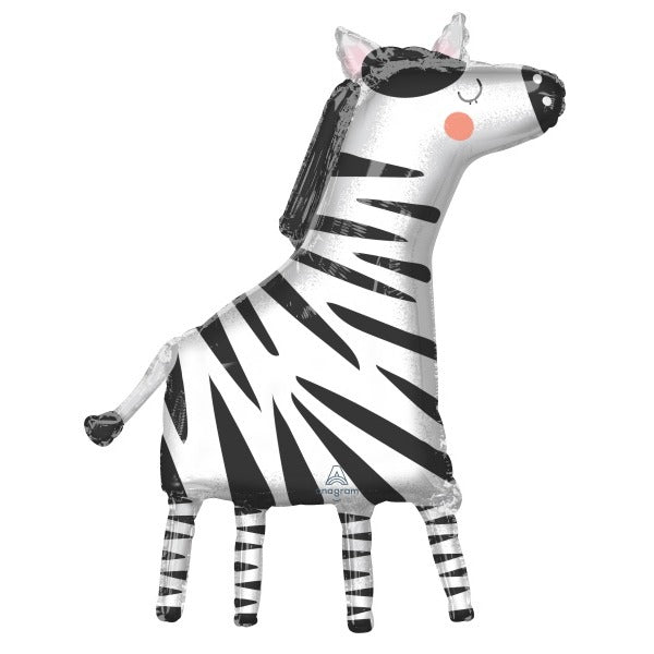 Get Wild Zebra 24-Inch Shaped Foil Balloon