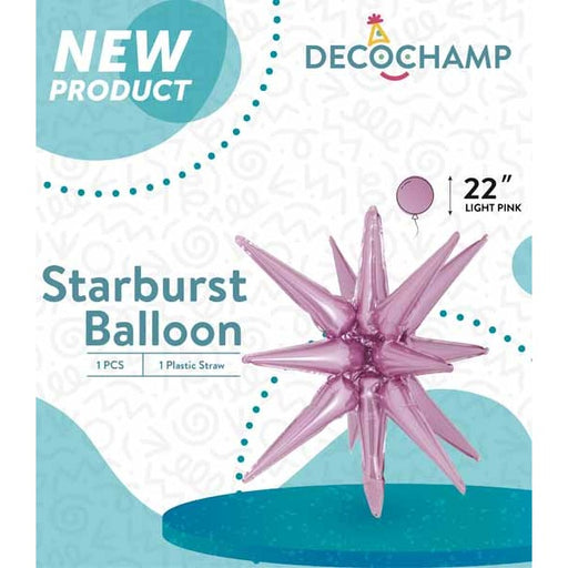 DecoChamp 22-Inch Light Pink Starburst Foil Balloon