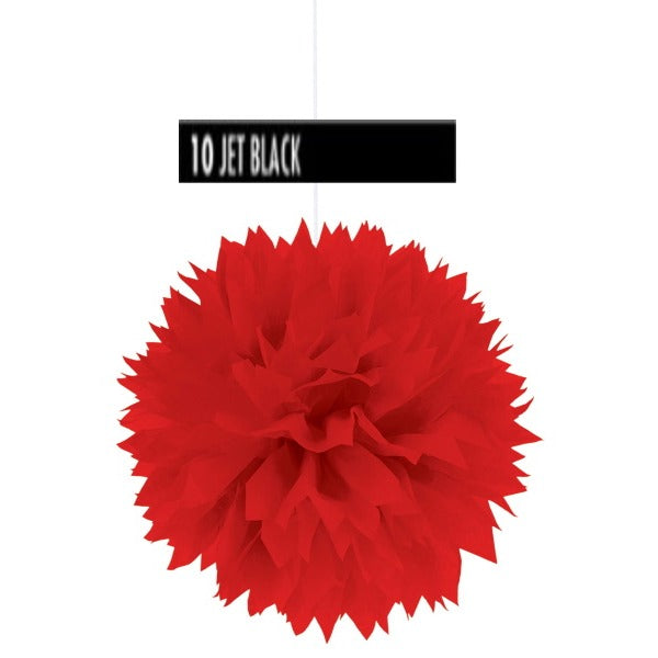 16" FLUFFY DECORATIO N BLACK 3PK/12CS