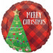 Christmas Tree Plaid 18-Inch Round Foil Balloon