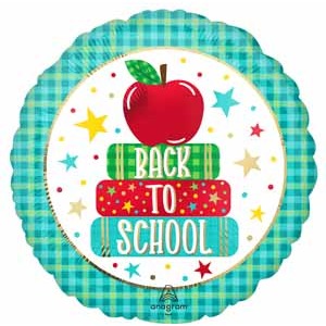 Back to School Books 18-Inch Round Foil Balloon