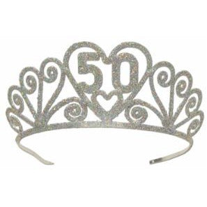 Glittered Metal 50th Birthday Tiara