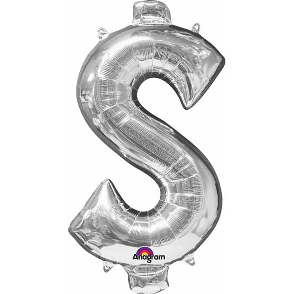 16-Inch Silver Dollar Sign Balloon