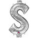 16-Inch Silver Dollar Sign Balloon