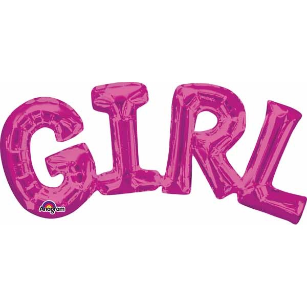 Pink GIRL Block Letter Foil Balloon