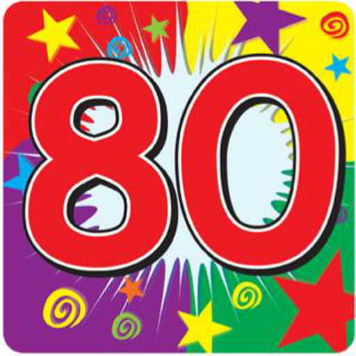 80 Number Coasters Colorful 3.5" Drink Mats (24/Pk)