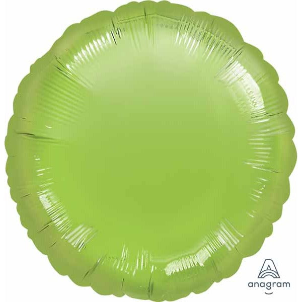 18-Inch Round Lime Green Foil Balloon
