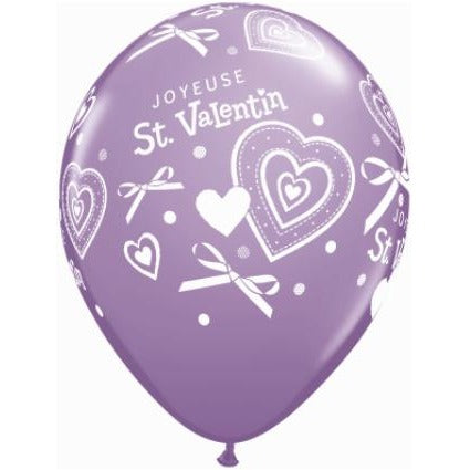 French Valentine's Day 11-Inch Latex Balloons, 50 Count